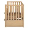 Crib with Drawers and 3 Height Options, Natural