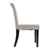 Velvet Dining Chair Set Tufted Heigh Back with Solid Wood Frame Accent Chairs set of 2 Beige