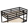 Twin over Twin Floor Bunk Bed,Espresso(Old Sku:W50430321)