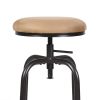 Walker Industrial Counter Bar Stools, SUEDE PU (Set of 2), Height adjustable