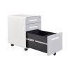 3 Drawer File Cabinet with Lock; Metal Filling Cabinets for Office Home; Rolling Mobile File Cabinets for Legal Letter on Wheels Under Desk Design