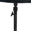 Aluminum Frame Round Side Table with Marble Top and Adjustable Height, Black