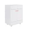 Wooden Wardrobe Cabinet with Hanging Rod, Storage Armoires with Doors ,White