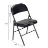 4pcs Elegant Foldable Iron & PVC Chairs for Convention & Exhibition Black