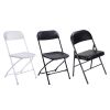 4pcs Elegant Foldable Iron & PVC Chairs for Convention & Exhibition Black