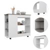 Holmeson 5-Shelf Kitchen Cart with Caster White and Dark Brown