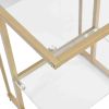 Golden Side Table, 2-Tier Acrylic Glass End Table for Living Room&Bedroom