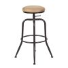 Walker Industrial Counter Bar Stools, SUEDE PU (Set of 2), Height adjustable