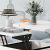 Modern Multi-functional Coffee Table Extendable with Storage & Lift Top in White