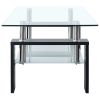 Coffee Table Black and Transparent 37.4"x21.7"x15.7" Tempered Glass