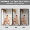 30x20 inch LED Bathroom Medicine Cabinet Surface Mounted Cabinets With Lighted Mirror