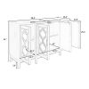 U_STYLE 59.8'' Modern Mirrored Console Table Sideboard for Living Room Dining Room with 4 Cabinets and 3 Adjustable Shelves (As Same As WF284039AAE)