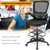 Height Adjustable Drafting Chair with Lumbar Support and Flip Up Arms