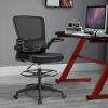 Height Adjustable Drafting Chair with Lumbar Support and Flip Up Arms