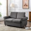 57.5" Orisfur Pull Out Sofa Bed Loveseat Sleeper with Twin Size Memory Mattress for Living Room Spaces, Gray