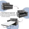 57.5" Orisfur Pull Out Sofa Bed Loveseat Sleeper with Twin Size Memory Mattress for Living Room Spaces, Gray