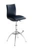 Modern Barstool Leatherette/Chrome Adjustable Height In Black Color