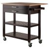 Langdon Kitchen Cart; Drop Leaf; Cappuccino and Natural