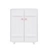 Wooden Wardrobe Cabinet with Hanging Rod, Storage Armoires with Doors ,White