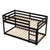 Twin over Twin Floor Bunk Bed,Espresso(Old Sku:W50430321)