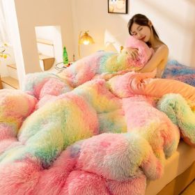 Super Soft Long Fleece Mink Crystal Velvet Thickened Warm Winter Quilt (Option: Dazzling Color-100x150cm about2.5kg)