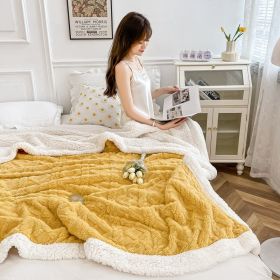 Tuff Down Blanket Lamb Wool Thickened (Option: Yellow-100x150cm)