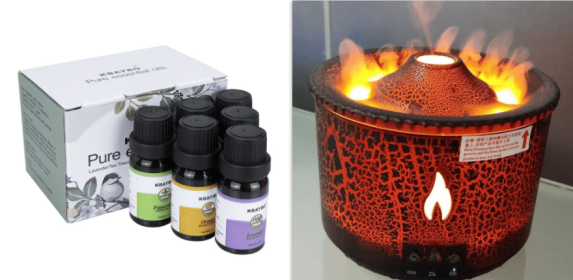 New Creative Ultrasonic Essential Oil Humidifier Volcano Aromatherapy Machine Spray Jellyfish Air Flame Humidifier Diffuser (Option: Black set-EU)