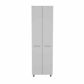 Pensacola; Double Door Pantry Cabinet; Five Interior Shelve (Color: White)