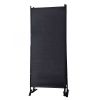 6 Ft Modern Room Divider, 3-Panel Folding Privacy Screen w/ Metal Standing, Portable Wall Partition XH