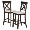 6-Piece Counter Height Dining Table Set Table with Shelf 4 Chairs and Bench for Dining Room