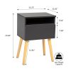 Set of 2 Modern Nightstand, Bedroom Endtable with Drawer, Shelf, Bedside Furniture for Living Room,