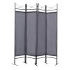 4-Panel Metal Folding Room Divider, 5.94Ft Freestanding Room Screen Partition Privacy Display for Bedroom, Living Room, Office