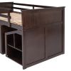 Loft Bed Low Study Twin Size Loft Bed With Storage Steps and Portable,Desk