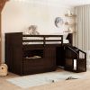 Loft Bed Low Study Twin Size Loft Bed With Storage Steps and Portable,Desk