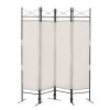 4-Panel Metal Folding Room Divider, 5.94Ft Freestanding Room Screen Partition Privacy Display for Bedroom, Living Room, Office