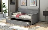 Twin Size Wood Daybed with Twin Size Trundle