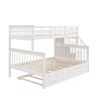 Stairway Twin-Over-Full Bunk Bed with Twin size Trundle, Storage and Guard Rail for Bedroom, Dorm, for Adults