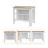 London 2 Piece Kitchen Set, Kitchen Island + Pantry , White /Walnut