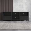 WESOME 70.08 Inch Length Black TV Stand for Living Room and Bedroom;  with 2 Drawers and 4 High-Capacity Storage Compartment.