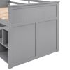 Loft Bed Low Study Twin Size Loft Bed With Storage Steps and Portable,Desk