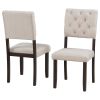 6-Piece Dining Table and Chair Set with Special-shaped Legs and Foam-covered Seat Backs&Cushions for Dining Room