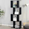 2/3/4 Tiers Wooden S-Shaped Bookcase for Living Room Bedroom Office