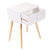 Mid Century Modern Nightstand;  Wood Bed Side Table with Drawer;  End Table for Living Rooms Bedrooms;  Home Furniture;  White and Natural