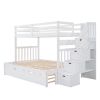 Twin over Twin/Full Bunk Bed with Twin Size Trundle