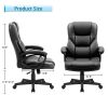 Lacoo Faux Leather High-Back Executive Office Chair with Lumbar Support, Black