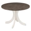 Mid-Century Solid Wood 5-Piece Round Dining Table Set;  Kitchen Table Set with Upholstered Chairs for Small Places