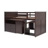 Loft Bed Low Study Twin Size Loft Bed With Storage Steps and Portable,Desk