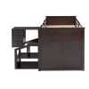 Loft Bed Low Study Twin Size Loft Bed With Storage Steps and Portable,Desk