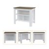 Surrey 2 Piece Kitchen Set, Kitchen Island + Pantry Cabinet , White /Walnut