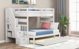 Twin over Twin/Full Bunk Bed with Twin Size Trundle